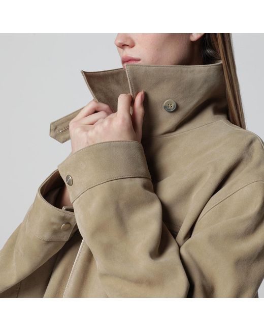 Halfboy Natural Suede Leather Parka