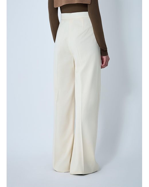 Max Mara White Tailored Wool Pants
