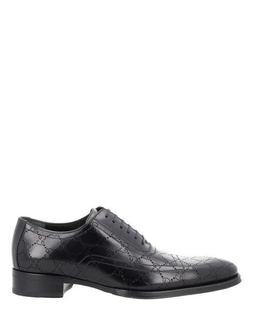 Gucci Gray Scarpa Stringata Con Motivo "Gg" for men