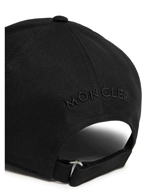 Moncler Black Baseball Cap for men
