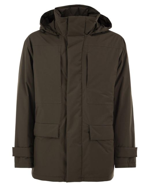 Herno Brown Technical Hooded Padded Parka for men
