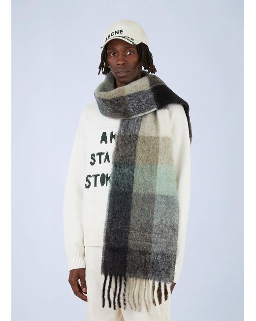 Acne Gray Check Scarf