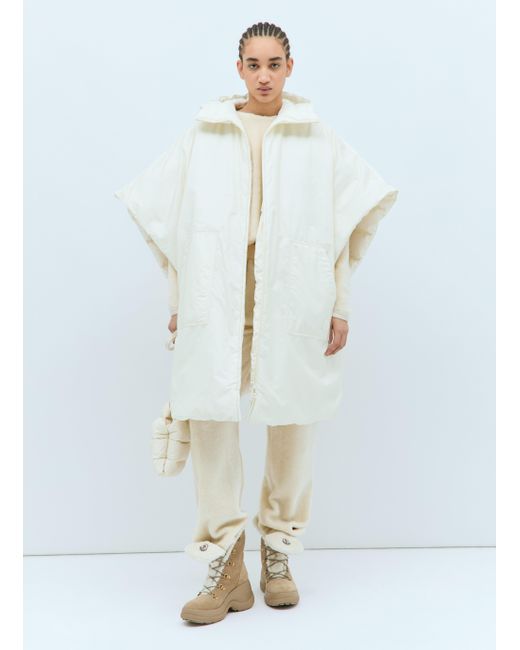 Moncler Blue Hooded Padded Cape