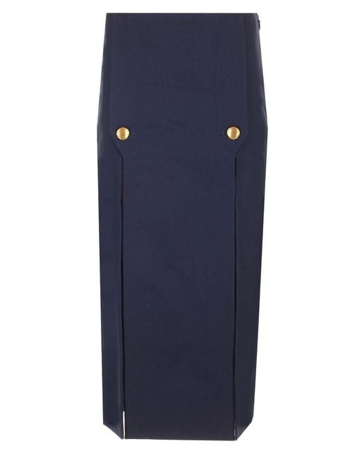 Chloé Blue Wool Midi Skirt