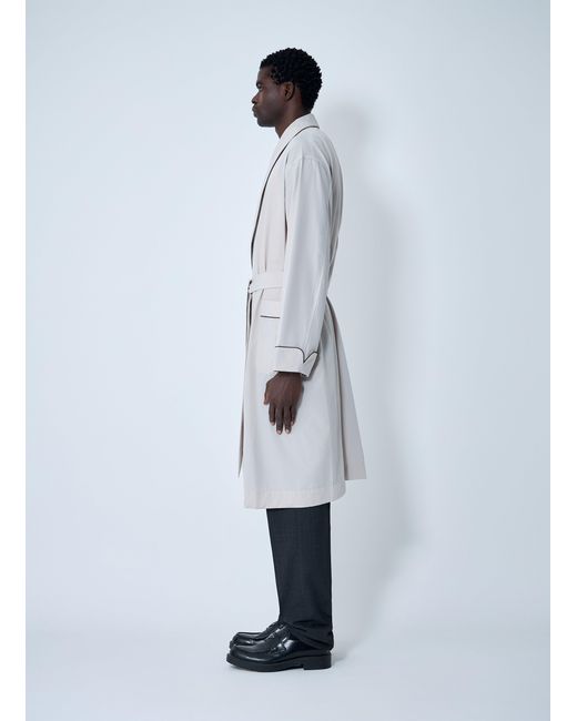 Prada White Limestone Robe Coat for men