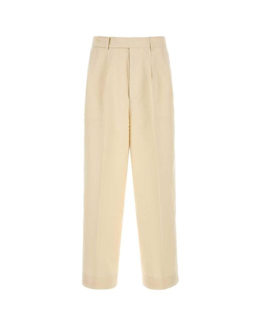 Bode Natural Relaxed Pleated Pants for men