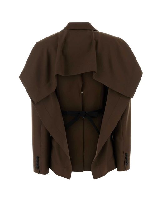 Loewe Brown Wool Blazer With Viscose Lining