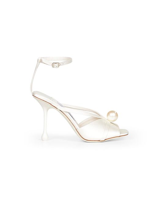Jimmy Choo White Ivory Satin Siva 95 Sandals