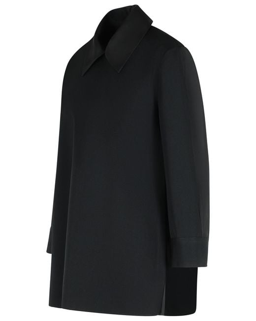 Jil Sander Black Wool Blouse
