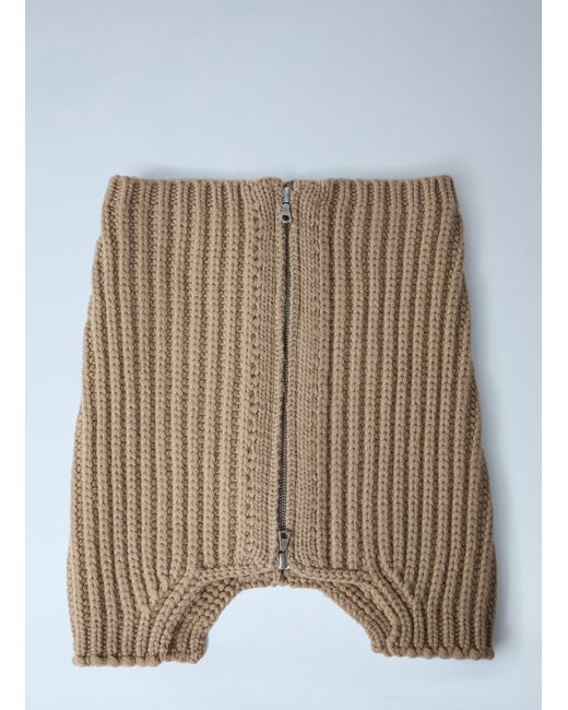 Dries Van Noten Brown Zip-Up Scarf for men