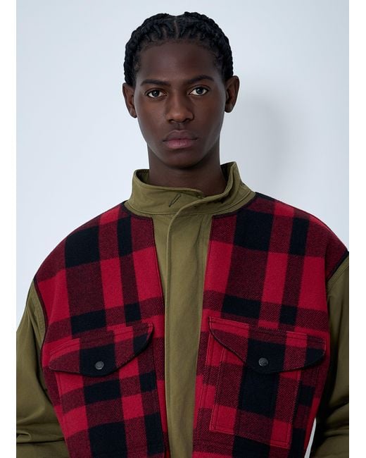 Junya Watanabe Red Check Coat for men