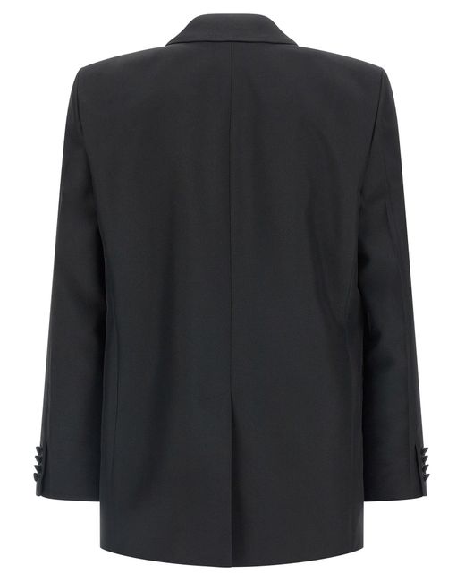Gucci Black Double-Breasted Technical Panama Blazer for men