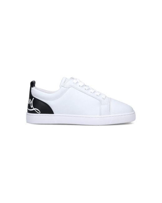 Christian Louboutin White "Fun Louis Junior" Low-Top Sneakers for men