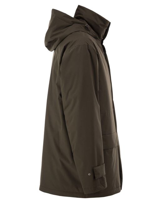 Herno Brown Technical Hooded Padded Parka for men