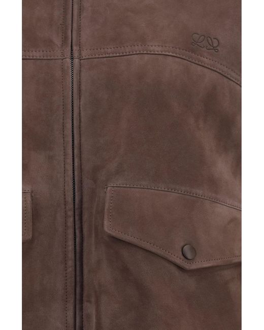 Loewe Brown Suede Goat Leather Jacket
