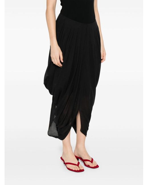 Totême Black Cotton Blend Long Skirt
