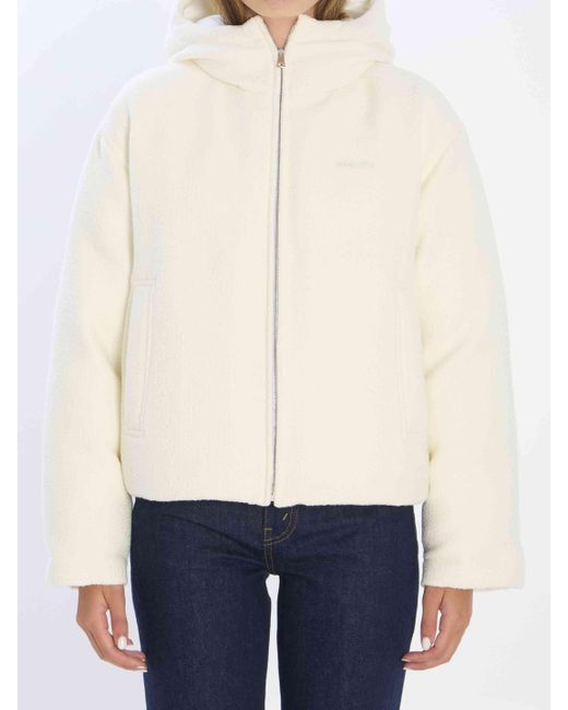 Gucci White Wool-Blend Bomber Jacke