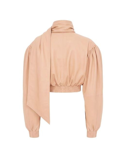 Chloé Pink Scarfed Leather Jacket