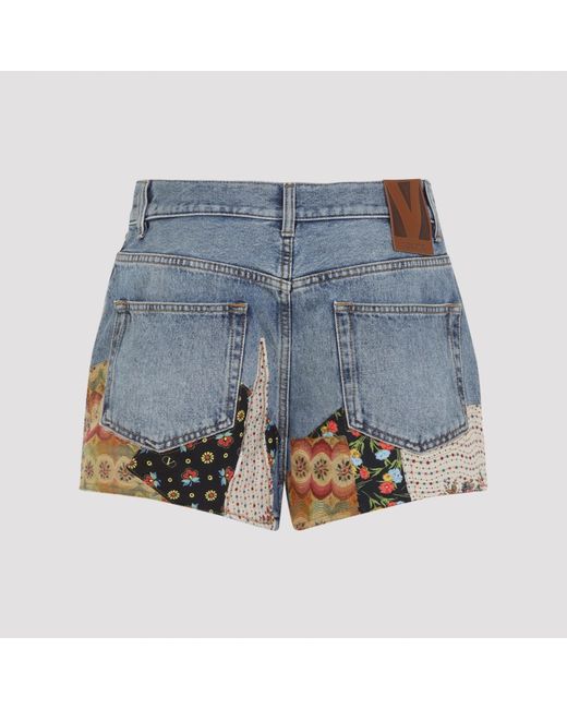 Valentino Blue Patchwork Pants
