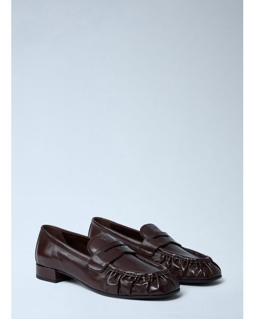 Prada White Leather Loafers