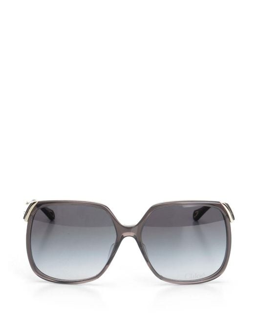 Chloé Gray Oversized Square Sunglasses