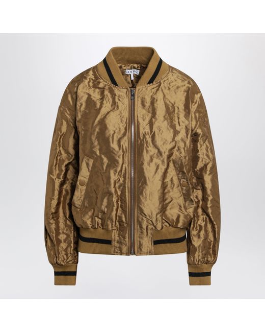 Loewe Brown Caramel Technical Taffeta Bomber Jacket