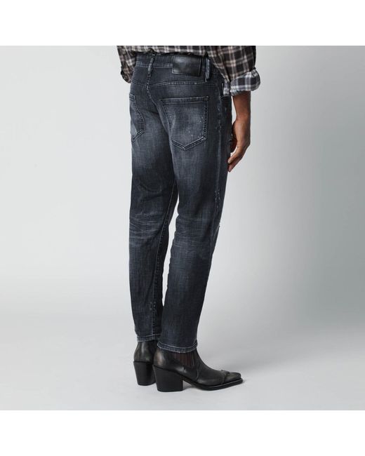 DSquared² Blue Slim Washed Jeans With Distressed Details for men