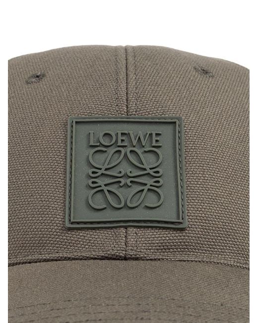 Loewe Gray Logo Cotton Baseball Cap for men