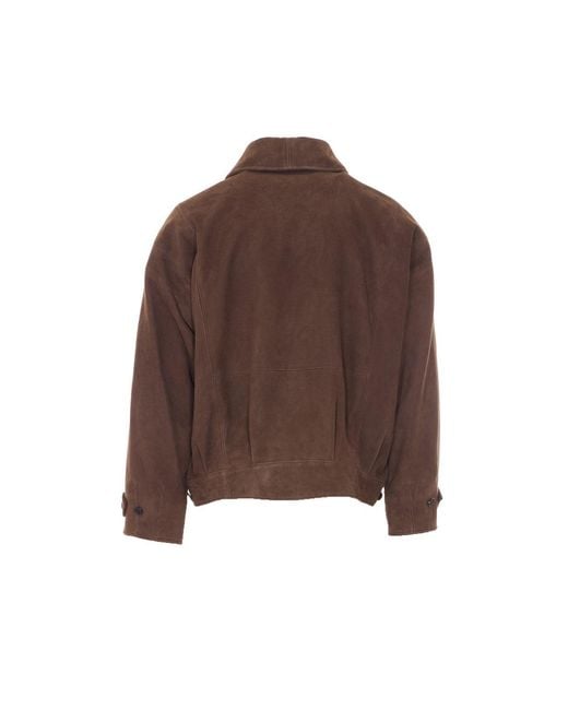 Auralee Brown Suede Jacket for men