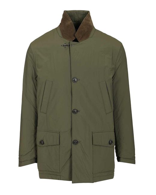 Fay Green Jacket Made Of Nylon Poplin for men