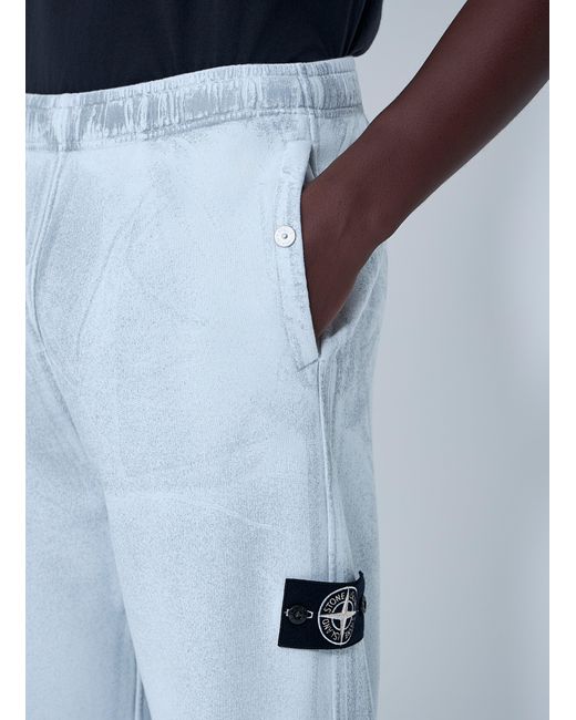 Stone Island Blue Logo Patch Track Pants for men