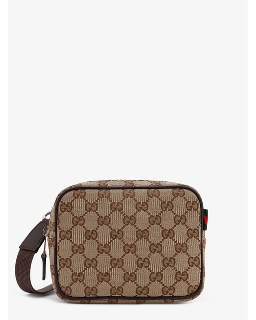 Gucci Brown Gg Supreme Fabric Shoulder Bag for men