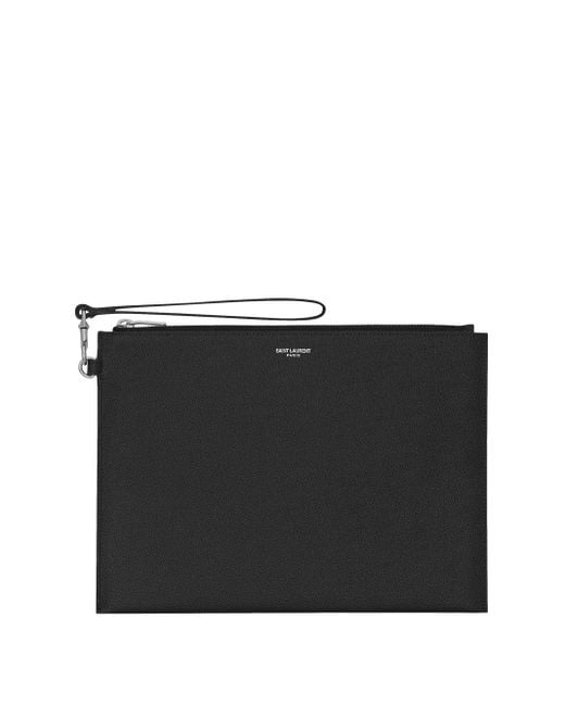 Saint Laurent Black Zipped Tablet Holder for men
