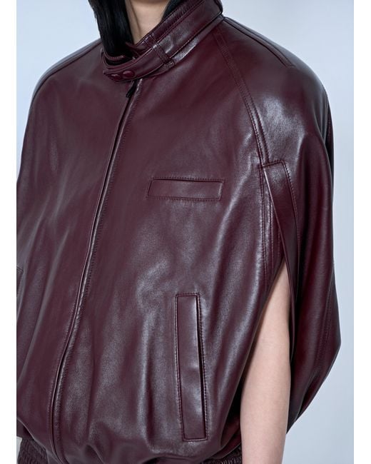 Phoebe Philo Purple Cape Leather Bomber Jacket