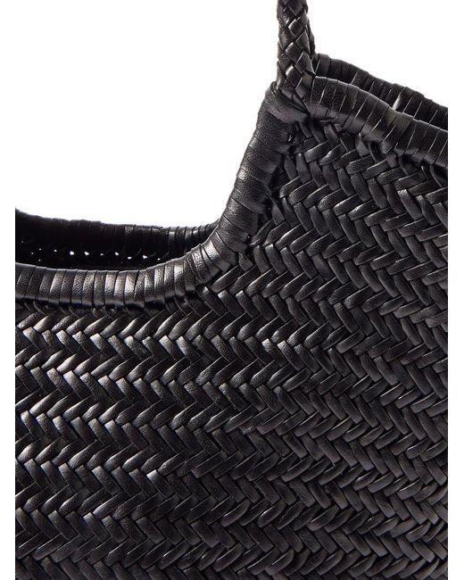 Dragon Diffusion Black Ns Diagonal Leather Tote Bag