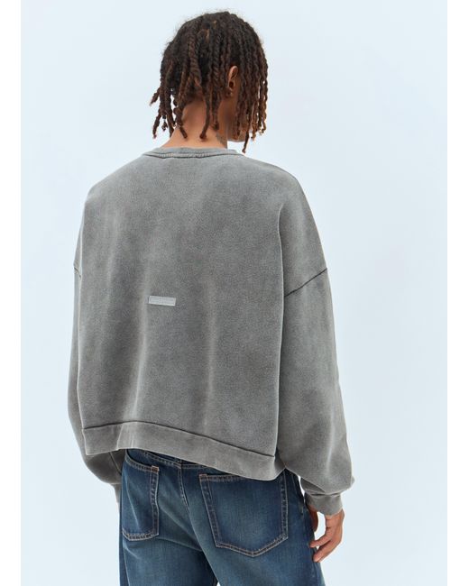 Acne Gray Logo Patch Sweatshirt