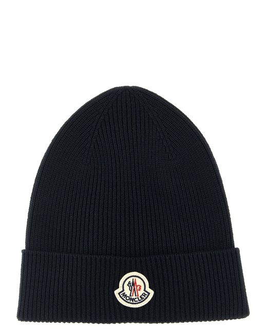 Moncler Blue Wool Beanie for men