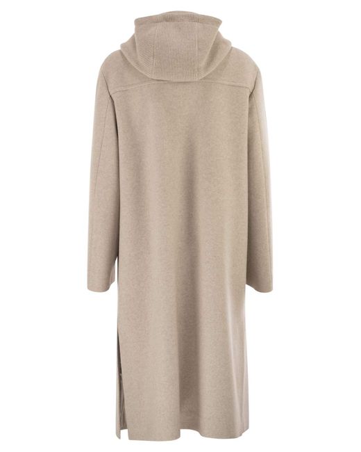 Fay Natural Double Front Wool Jersey Coat