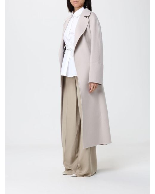 Max Mara White Poldo Wool Coat 'S