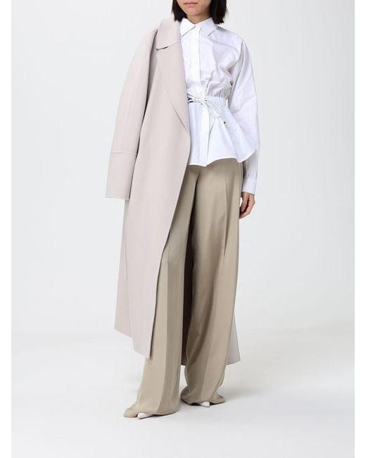 Max Mara White Poldo Wool Coat 'S