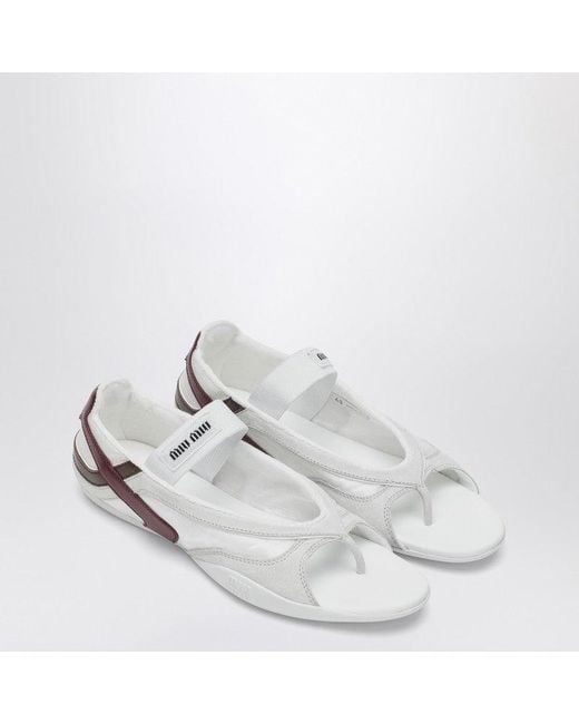 Miu Miu White Gymnasium Flip-Flops