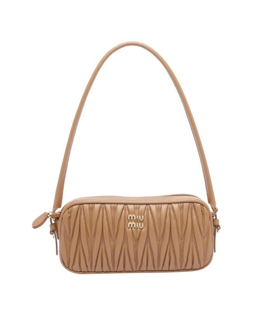 Miu Miu Metallic Beau Leather Shoulder Bag