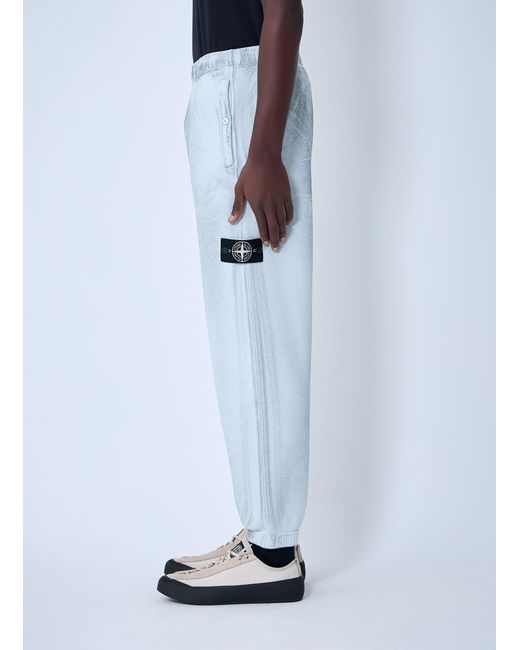 Stone Island Blue Logo Patch Track Pants for men