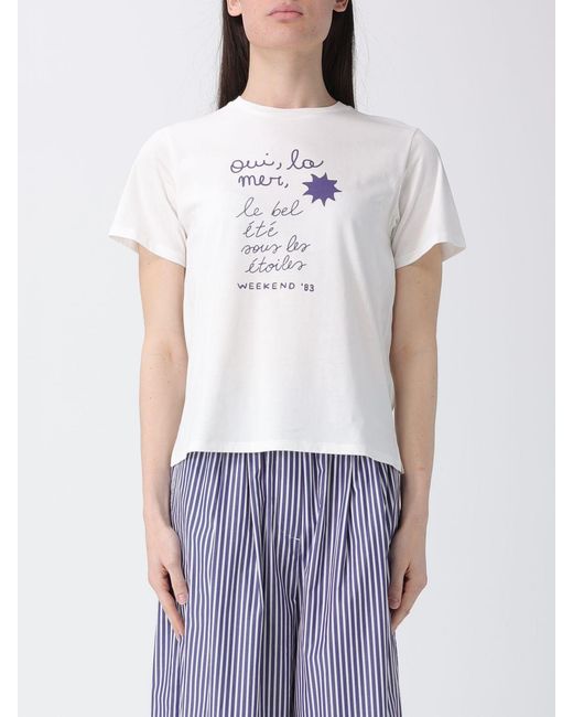 Weekend by Maxmara Women's White T-Shirt Ivory