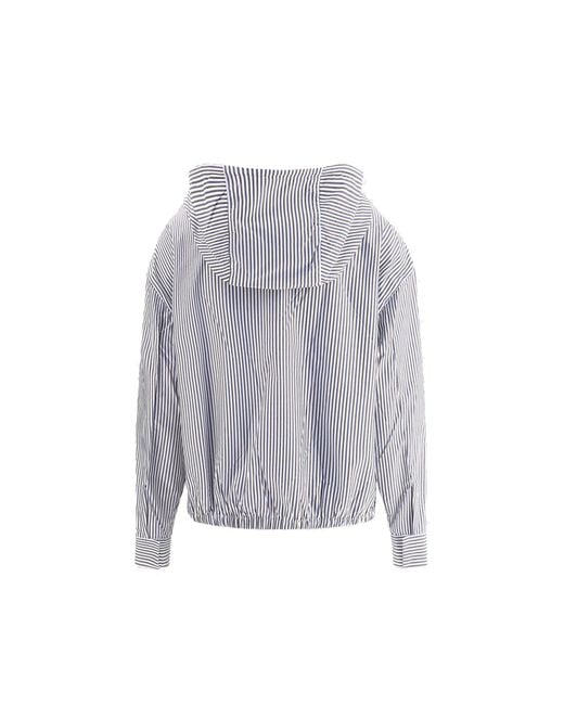 Prada Gray Striped Hooded Jacket