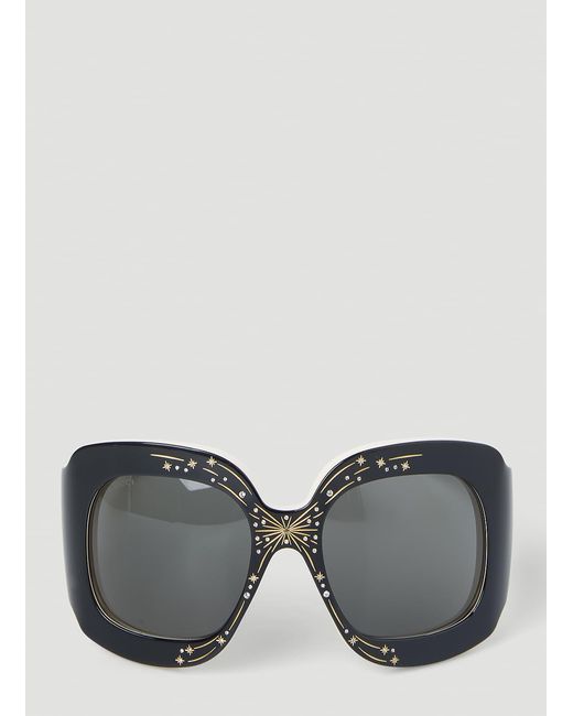 Gucci Gray Oversize Square Frame Sunglasses