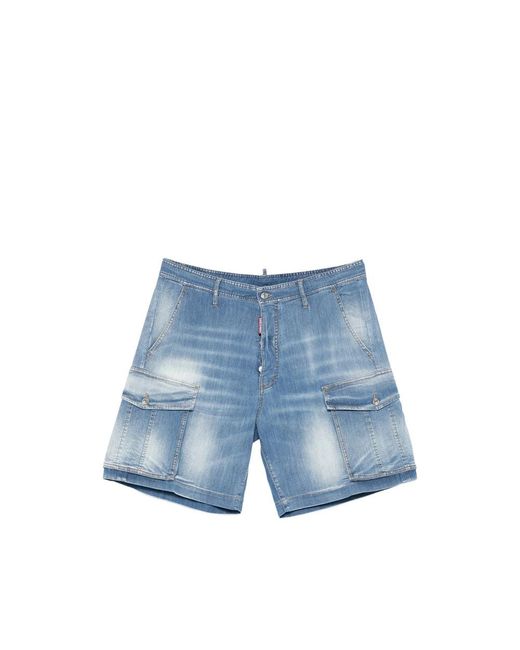 DSquared² Blue Classic Five Pocket Denim Casual Shorts for men