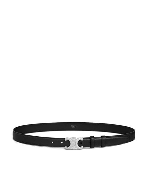 Céline White Medium Triomphe Belt for men