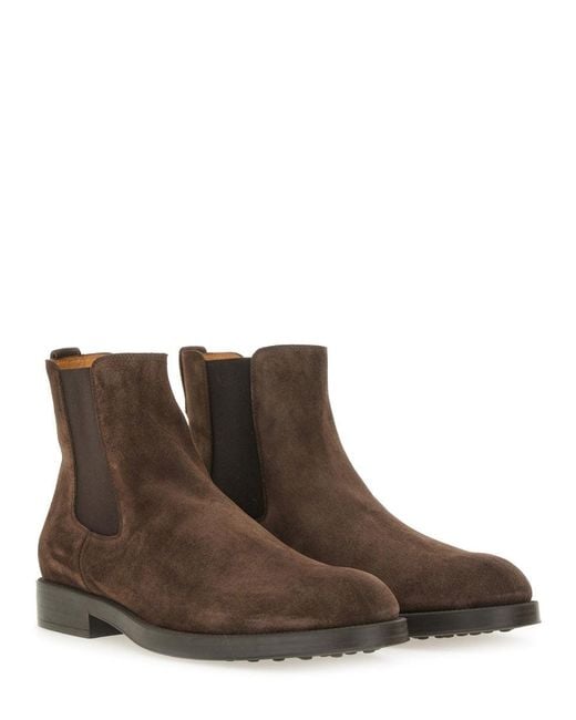 Tod's Brown Suede Ankle Boot for men