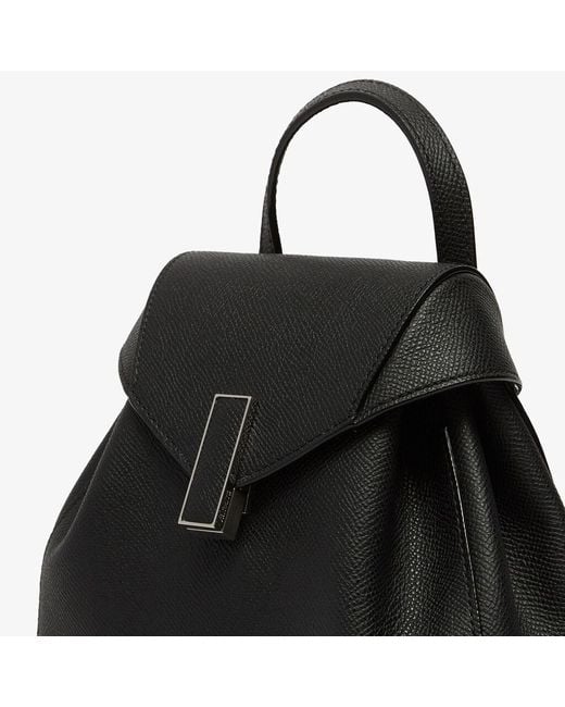 Valextra Black Iside Mini Leather Backpack